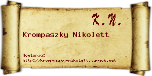 Krompaszky Nikolett névjegykártya