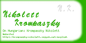 nikolett krompaszky business card